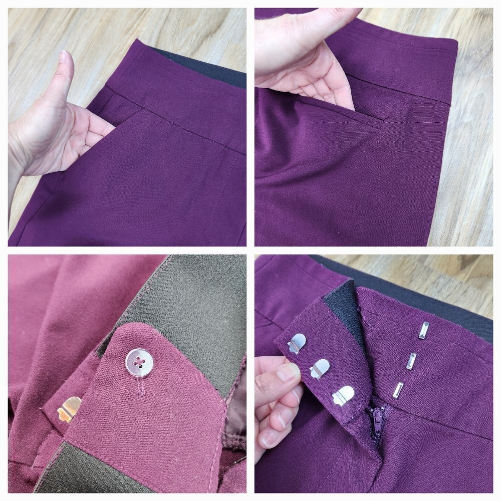 🩵Hollywould Burgundy Lightweight Rayon Blend Skinny Ankle Pants Size 7/29 - Picture 7 of 13